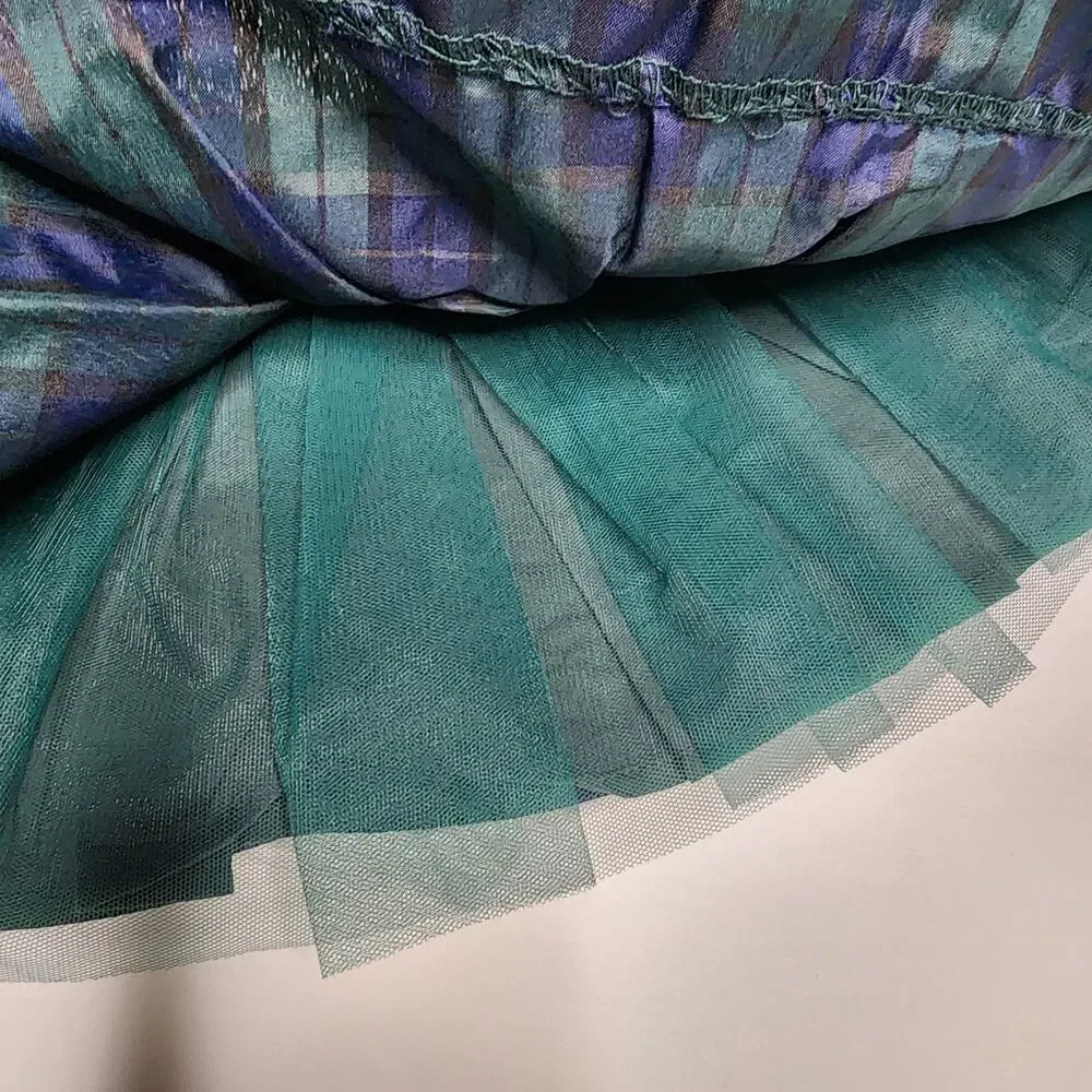Edgehill Collection Blue Plaid Fancy Holiday Skirt Set Darby Fallon Size 18 M